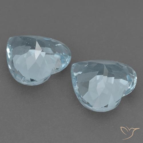 Gemas de Topacio Azul Cielo natural de 8.26 ct, Corazón, VVS-VS