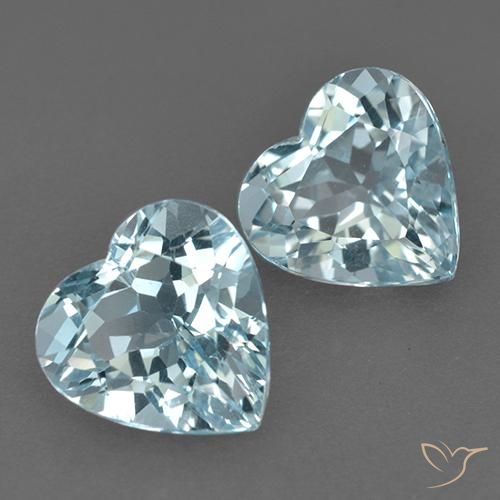 Gemas de Topacio Azul Cielo natural de 8.04 ct, Corazón, VVS-VS