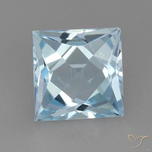 3.25ct Natural Azul Cielo Topacio, Cuadrado, VVS-VS