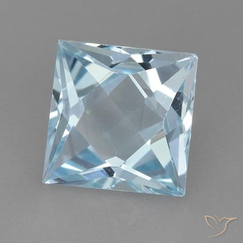Topacio Azul Cielo natural de 3.25 ct, Cuadrado, VVS-VS