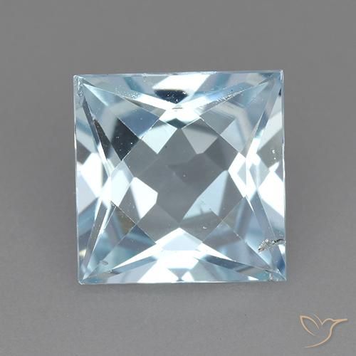 2.76ct Natural Azul Cielo Topacio, Cuadrado, VVS-VS