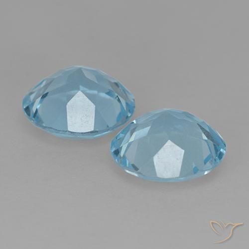 Gemas de Topacio Azul Suizo natural de 4.16 ct, Redondo, VS