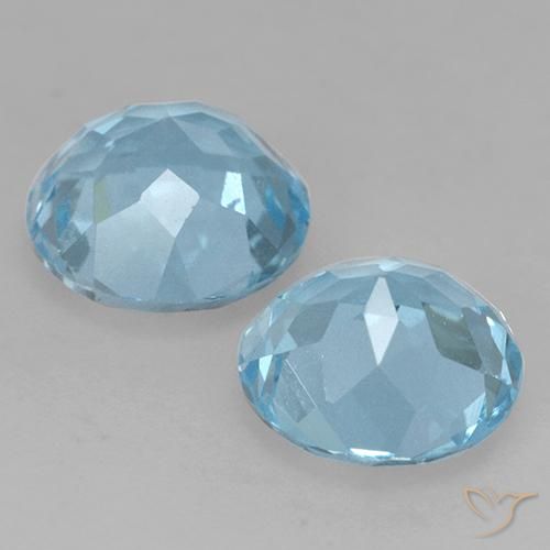 Gemas de Topacio Azul Cielo natural de 4.63 ct, Redondo, VS