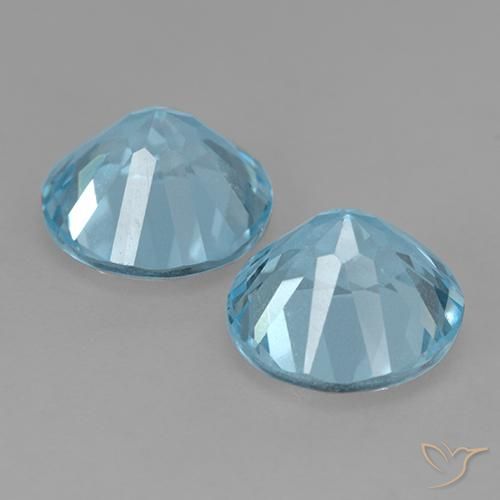 Gemas de Topacio Azul Suizo natural de 4.75 ct, Redondo, VS