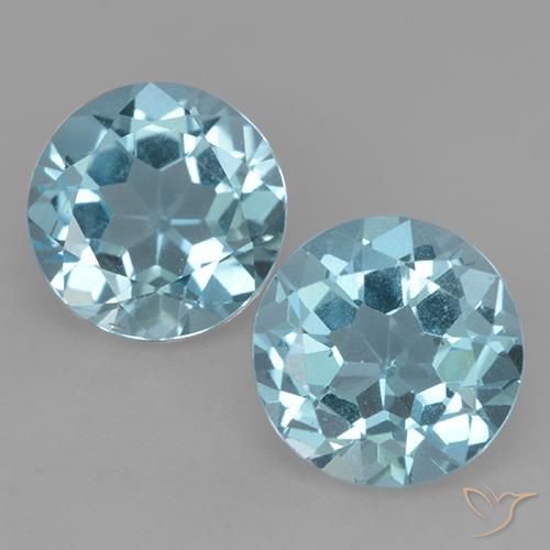 4.98ctw Natural Azul Suizo Topacio, Redondo, VS