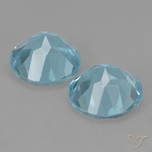 Gemas de Topacio Azul Suizo natural de 4.98 ct, Redondo, VS