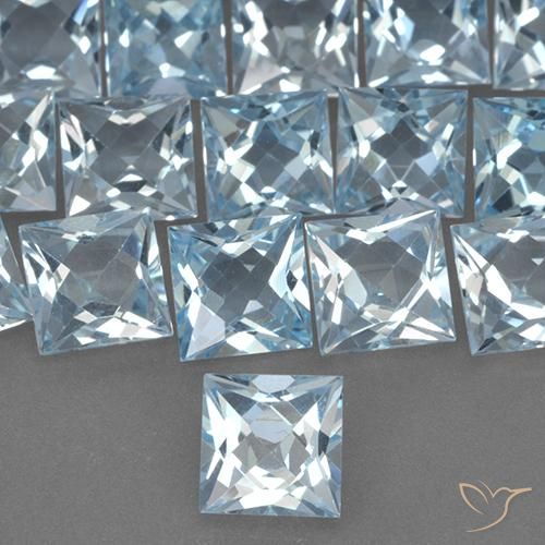 2.08ct Natural Azul Cielo Topacio, Cuadrado, VVS-VS