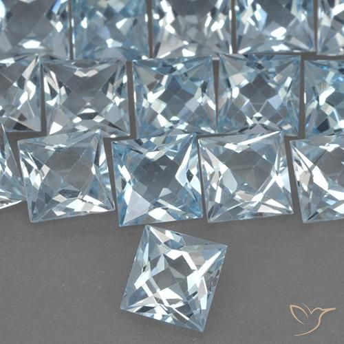 Topacio Azul Cielo natural de 2.08 ct, Cuadrado, VVS-VS