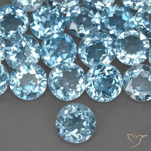 2.38ct Natural Azul Cielo Topacio, Redondo, VS