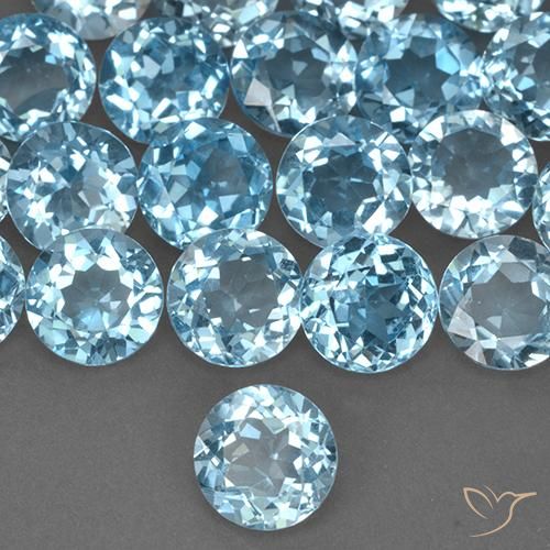 Topacio Azul Cielo natural de 2.38 ct, Redondo, VS