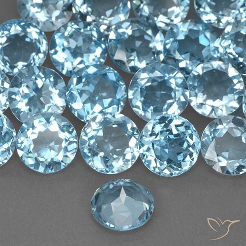 Topacio Azul Cielo natural de 2.38 ct, Redondo, VS