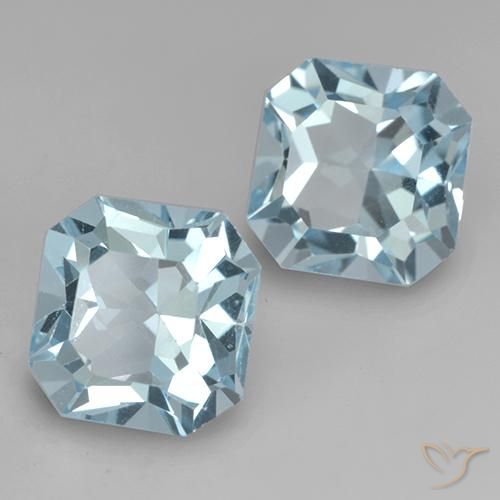 Gemas de Topacio Azul Cielo natural de 8.78 ct, Corte Octágono / Esmeralda, VVS