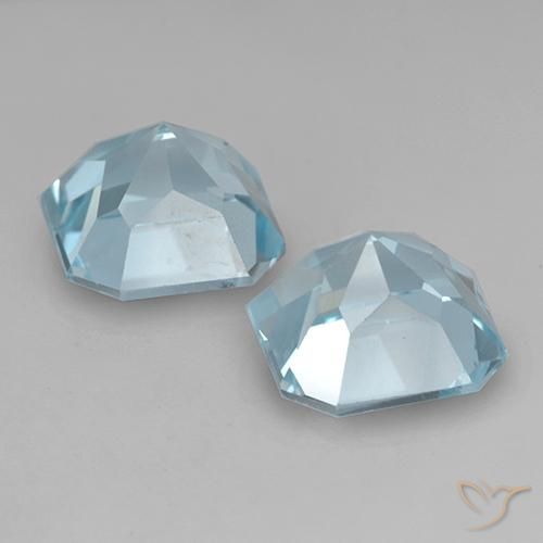 Gemas de Topacio Azul Cielo natural de 8.78 ct, Corte Octágono / Esmeralda, VVS