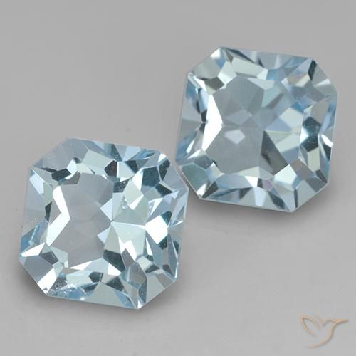 Gemas de Topacio Azul Cielo natural de 8.49 ct, Corte Octágono / Esmeralda, VVS-VS