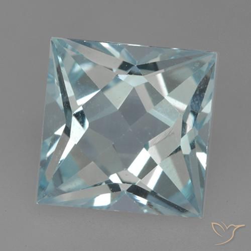 3.31ct Natural Azul Cielo Topacio, Cuadrado, VVS