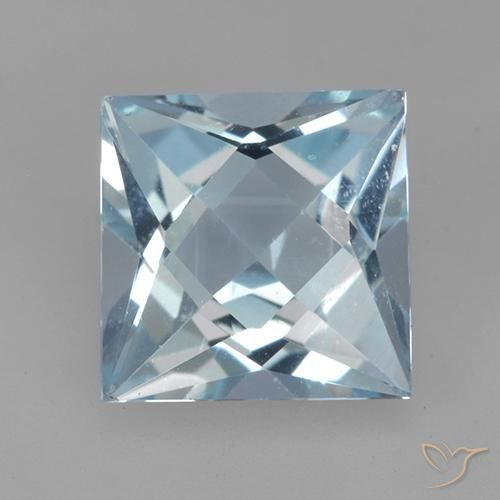 2.04ct Natural Azul Cielo Topacio, Cuadrado, VVS