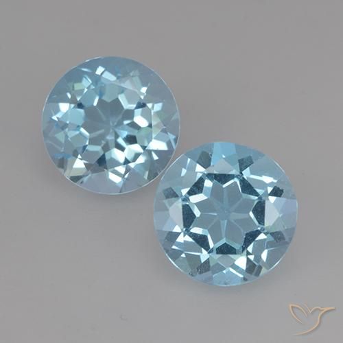 4.75ctw Natural Azul Cielo Topacio, Redondo, VS