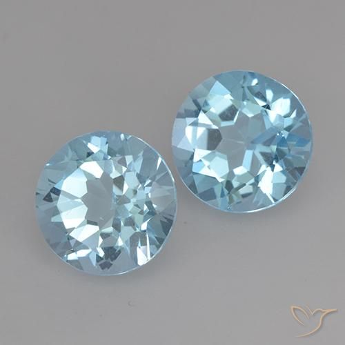 Gemas de Topacio Azul Cielo natural de 4.75 ct, Redondo, VS