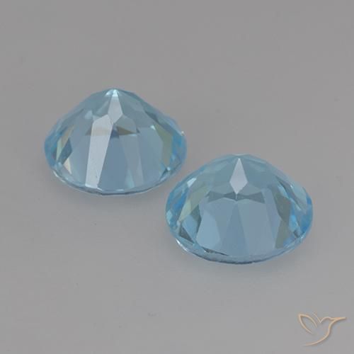 Gemas de Topacio Azul Cielo natural de 4.75 ct, Redondo, VS