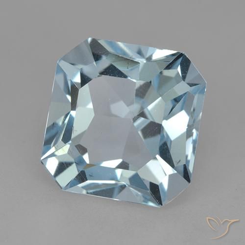 Topacio Azul Cielo natural de 4.41 ct, Corte Octágono / Esmeralda, VVS-VS