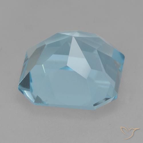Topacio azul natural de 4,23 ct, corte esmeralda, VVS-VS
