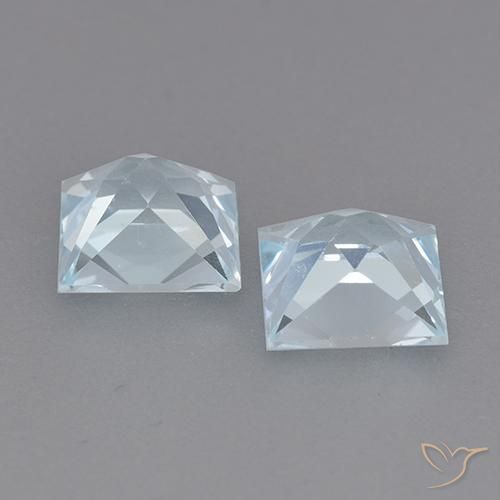 Gemas de Topacio Azul Cielo natural de 4.18 ct, Cuadrado, VVS-VS