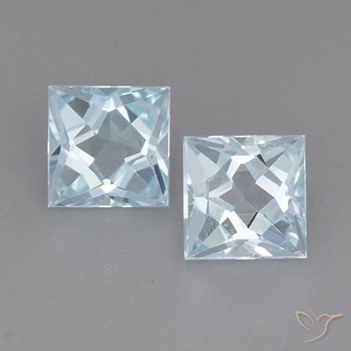 3.98ctw Natural Azul Cielo Topacio, Cuadrado, VVS