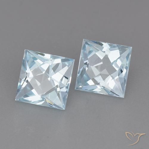 Gemas de Topacio Azul Cielo natural de 3.98 ct, Cuadrado, VVS