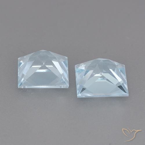 Gemas de Topacio Azul Cielo natural de 3.98 ct, Cuadrado, VVS