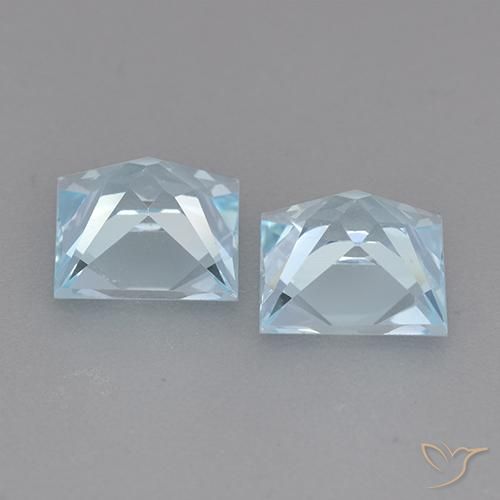 Gemas de Topacio Azul Cielo natural de 4.31 ct, Cuadrado, VVS