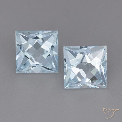 4.06ctw Natural Azul Cielo Topacio, Cuadrado, VVS-VS