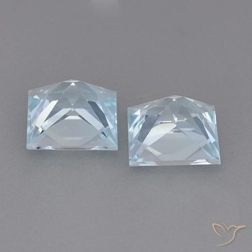 Gemas de Topacio Azul Cielo natural de 4.06 ct, Cuadrado, VVS-VS