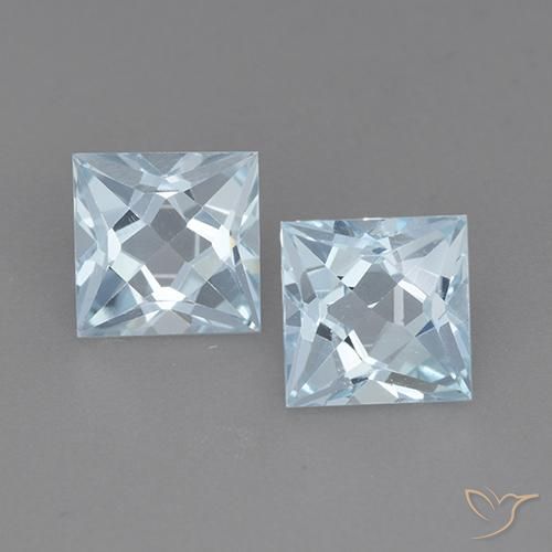 4.16ctw Natural Azul Cielo Topacio, Cuadrado, VVS-VS