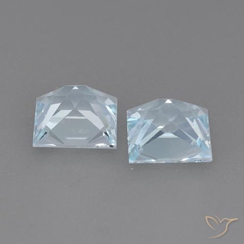 Gemas de Topacio Azul Cielo natural de 4.16 ct, Cuadrado, VVS-VS