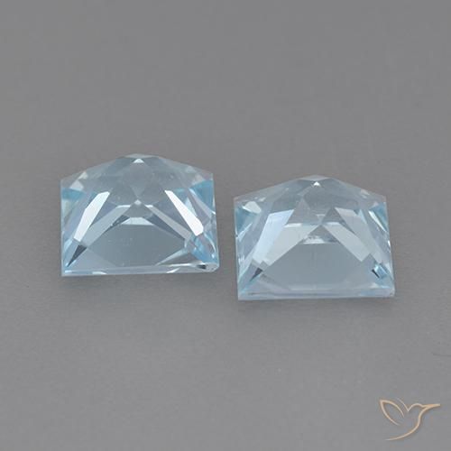 Gemas de Topacio Azul Cielo natural de 4.44 ct, Cuadrado, VVS