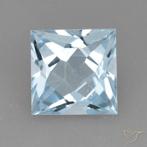 2.10ct Natural Azul Cielo Topacio, Cuadrado, VVS-VS