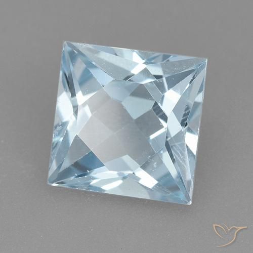 Topacio Azul Cielo natural de 2.10 ct, Cuadrado, VVS-VS
