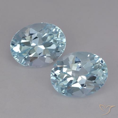 4.96ctw Natural Azul Cielo Topacio, Ovalada, VVS
