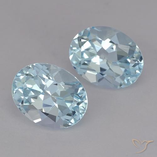 Gemas de Topacio Azul Cielo natural de 4.96 ct, Ovalada, VVS
