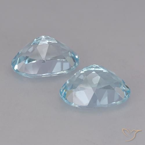 Gemas de Topacio Azul Cielo natural de 4.96 ct, Ovalada, VVS
