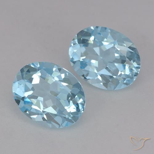 Gemas de Topacio Azul Cielo natural de 4.73 ct, Ovalada, VVS-VS