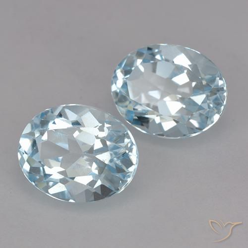 Gemas de Topacio Azul Cielo natural de 5.10 ct, Ovalada, VVS-VS