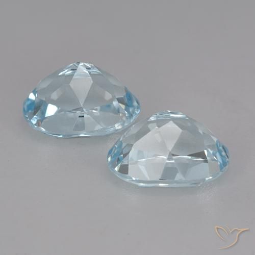 Gemas de Topacio Azul Cielo natural de 5.10 ct, Ovalada, VVS-VS