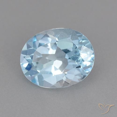 Topacio Azul Cielo natural de 2.20 ct, Ovalada, VVS-VS