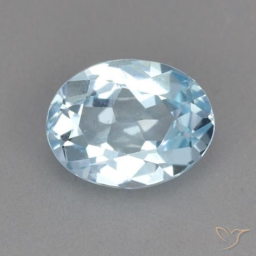 2.25ct Natural Azul Cielo Topacio, Ovalada, VVS-VS