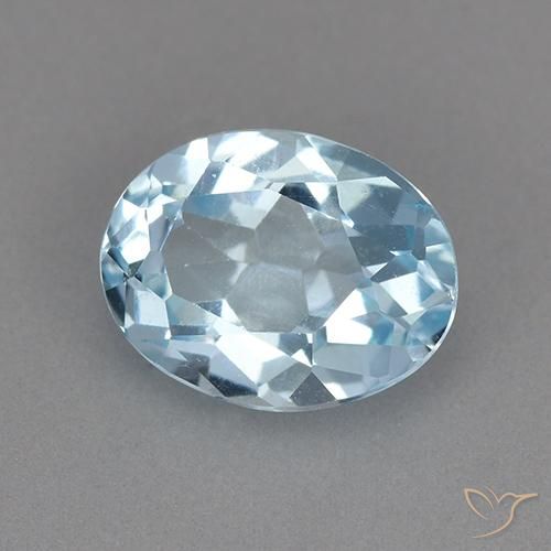 Topacio Azul Cielo natural de 2.25 ct, Ovalada, VVS-VS