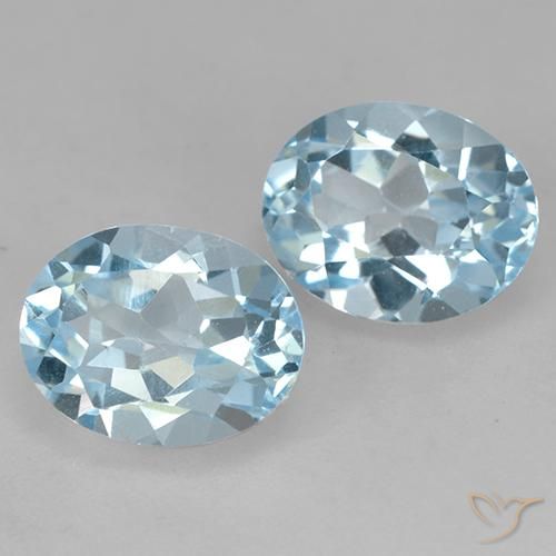 Gemas de Topacio Azul Cielo natural de 5.00 ct, Ovalada, VVS