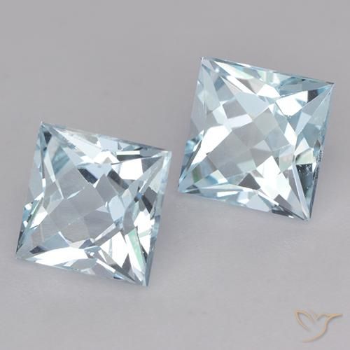 Gemas de Topacio Azul Cielo natural de 4.28 ct, Cuadrado, VVS