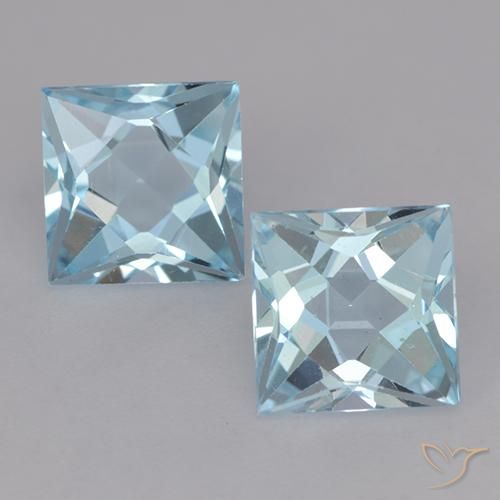 4.02ctw Natural Azul Cielo Topacio, Cuadrado, VVS-VS