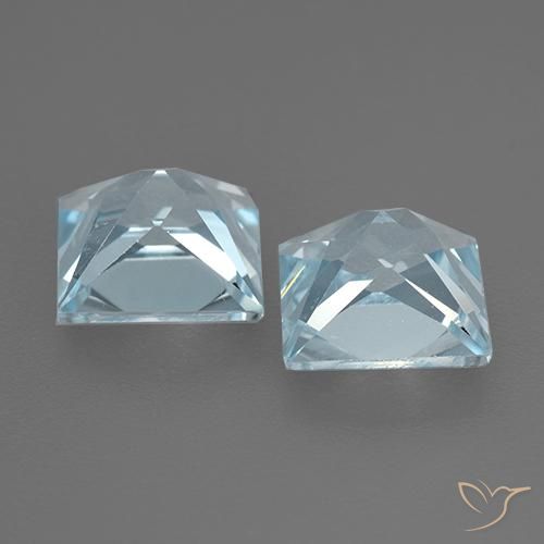 Gemas de Topacio Azul Cielo natural de 4.24 ct, Cuadrado, VVS